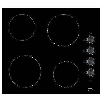 Beko HCC64103 Frameless Electric Ceramic Hob, Black